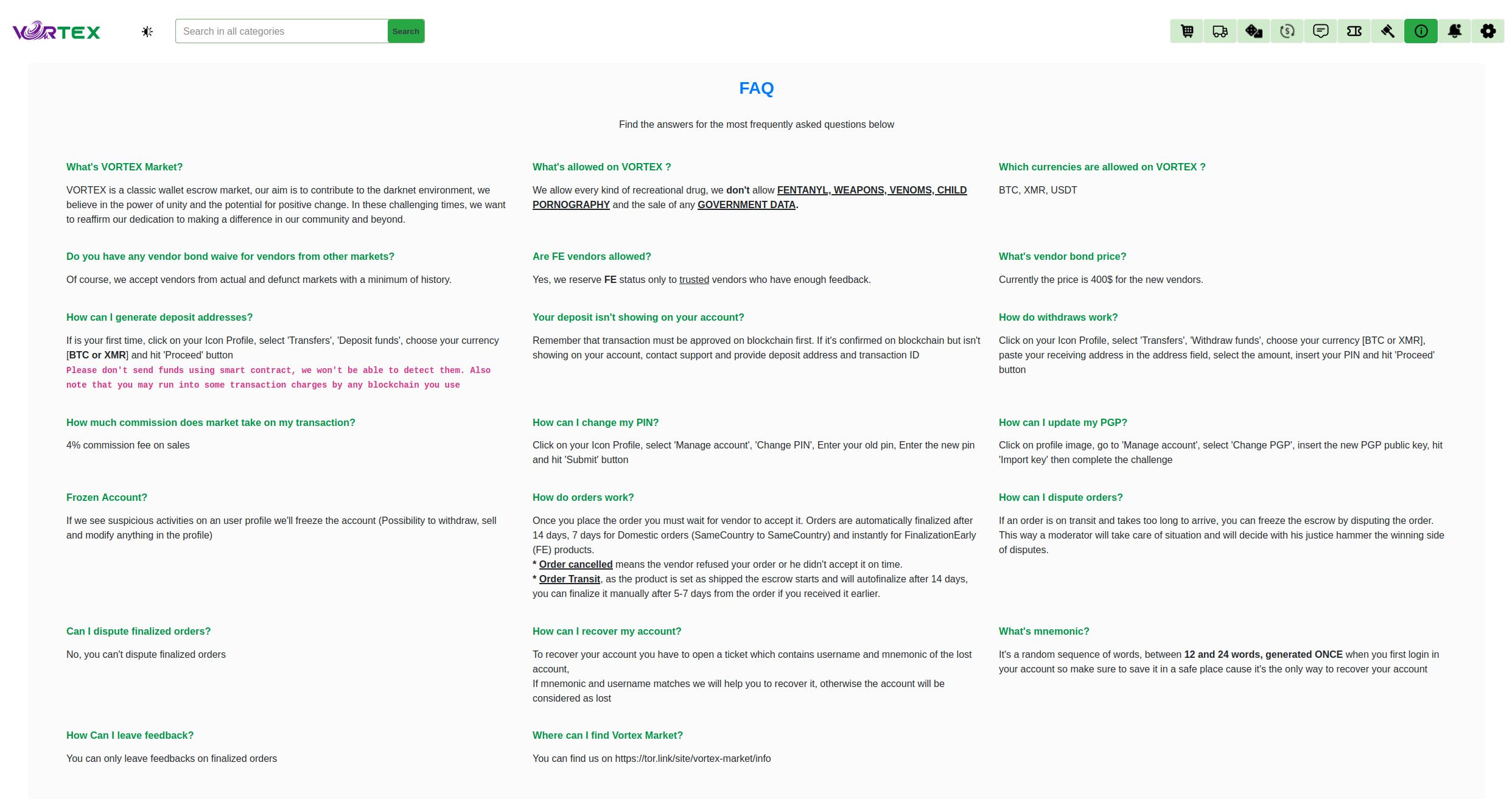 Vortex Market vendor interface 2026 - merchant dashboard and tools